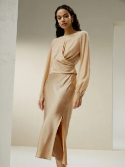 Nipped Waist Crêpe De Chine Blouse