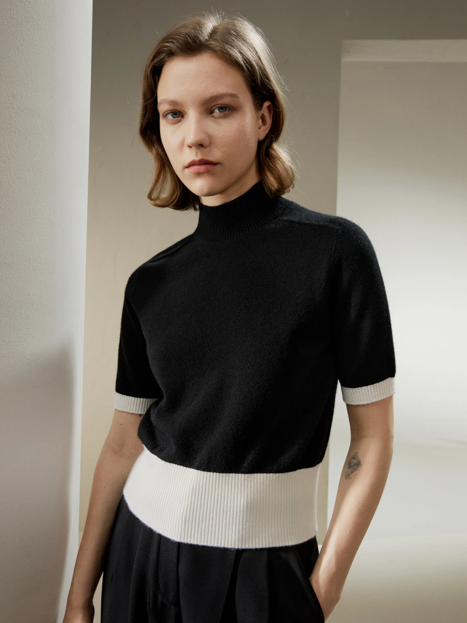 Gemini Mock Neck Cashmere Shirt - Image 7