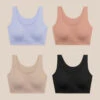 4PCS One-Size-Fits-Most Classic Wireless Silk Bra