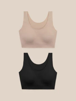 2PCS One-Size-Fits-Most Classic Wireless Silk Bra