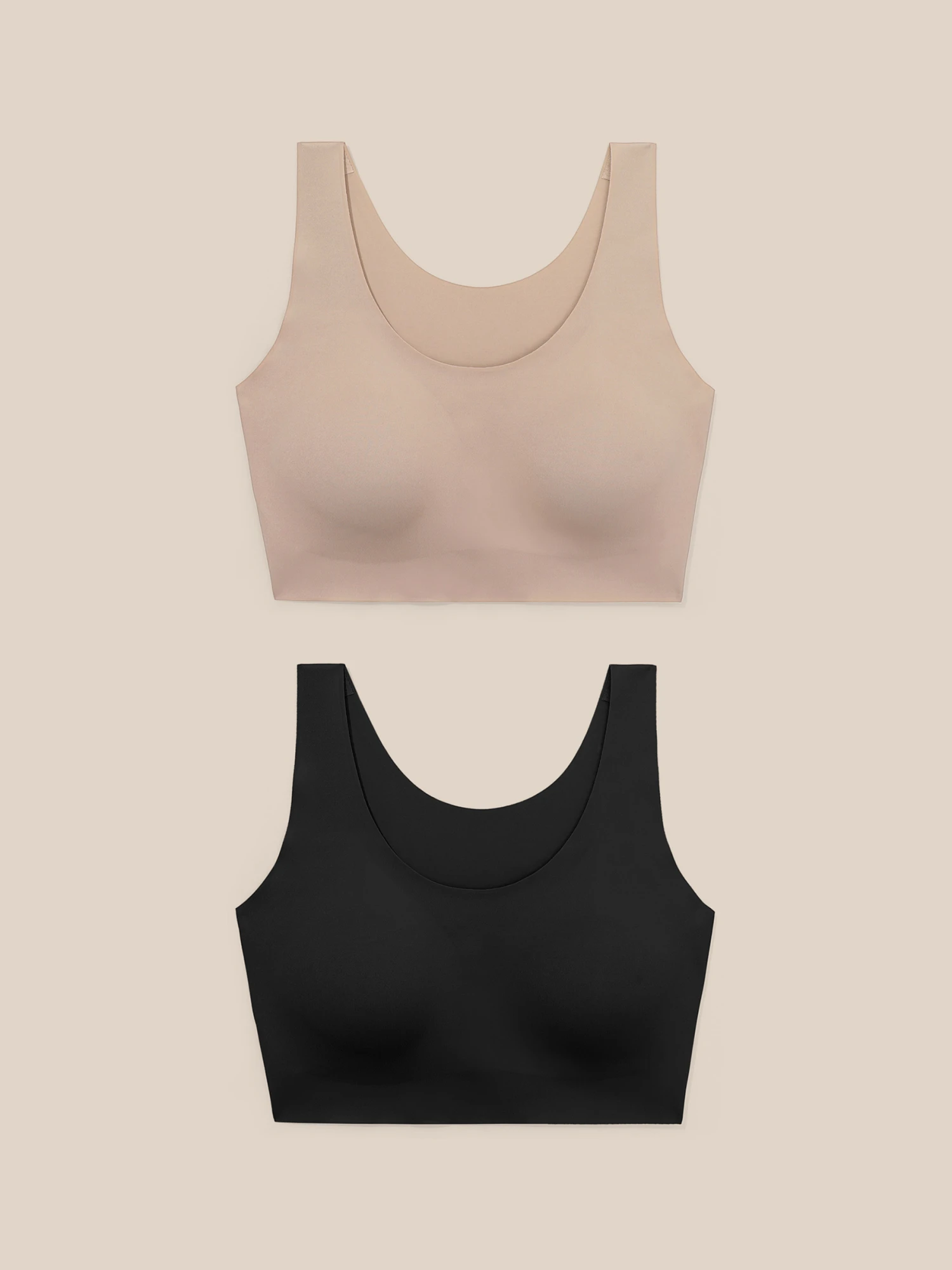 2PCS One-Size-Fits-Most Classic Wireless Silk Bra