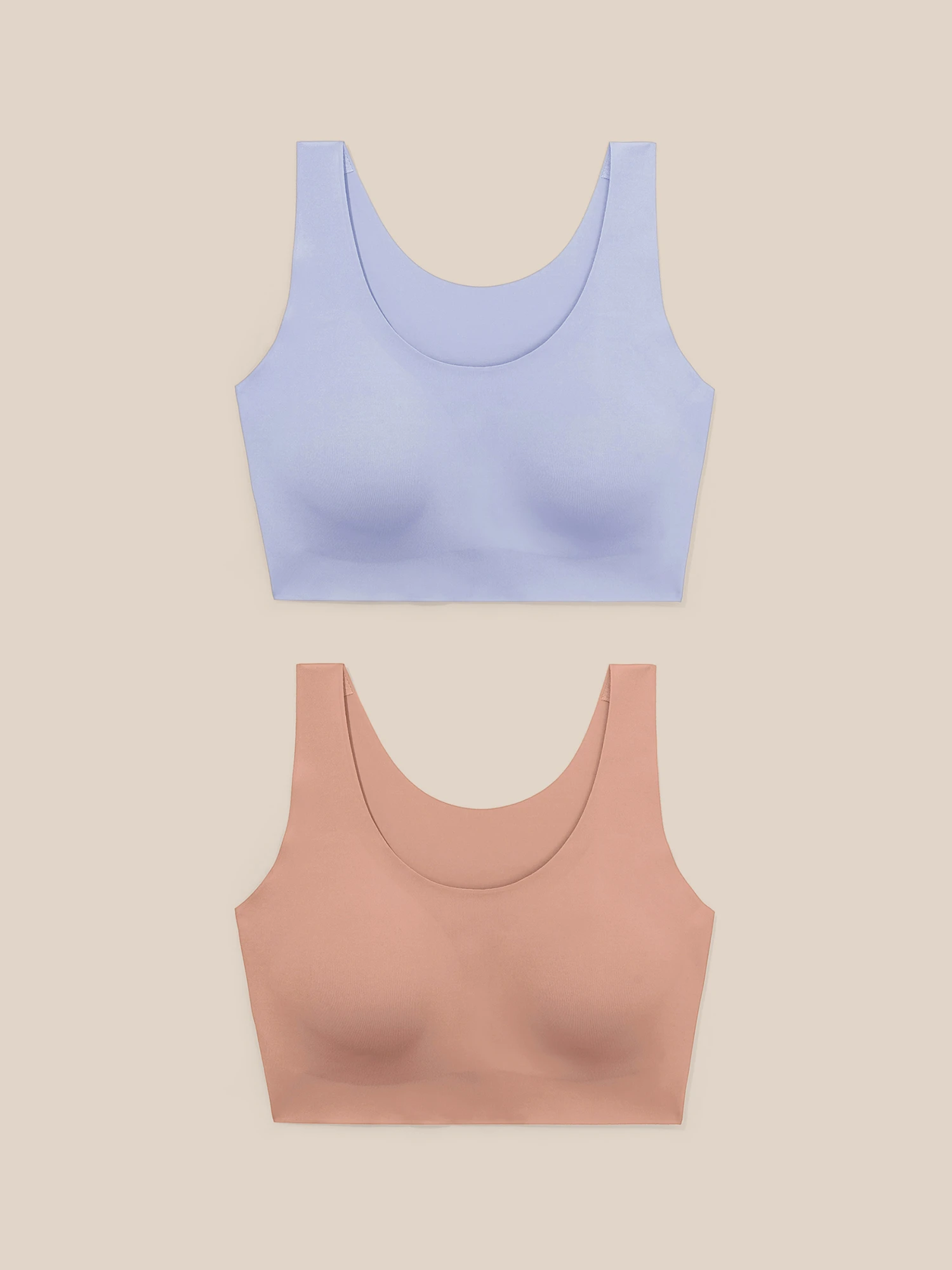 2PCS One-Size-Fits-Most Classic Wireless Silk Bra - Image 9