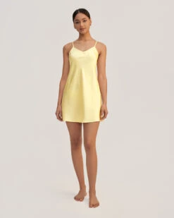 Golden Cocoon Silk Bias Dress