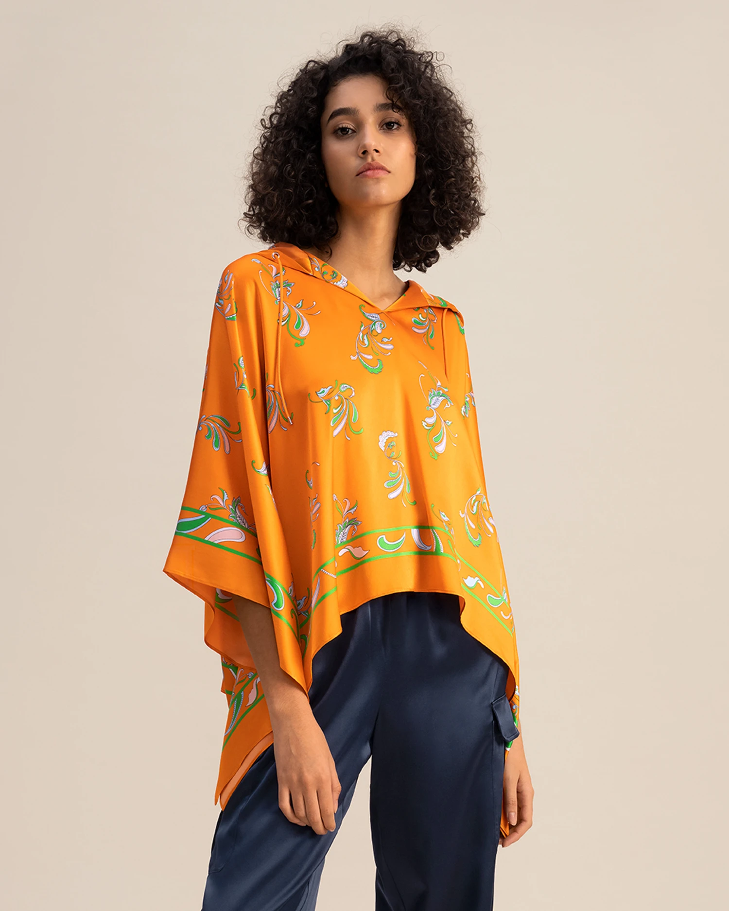 Spring Waltz Silk Poncho