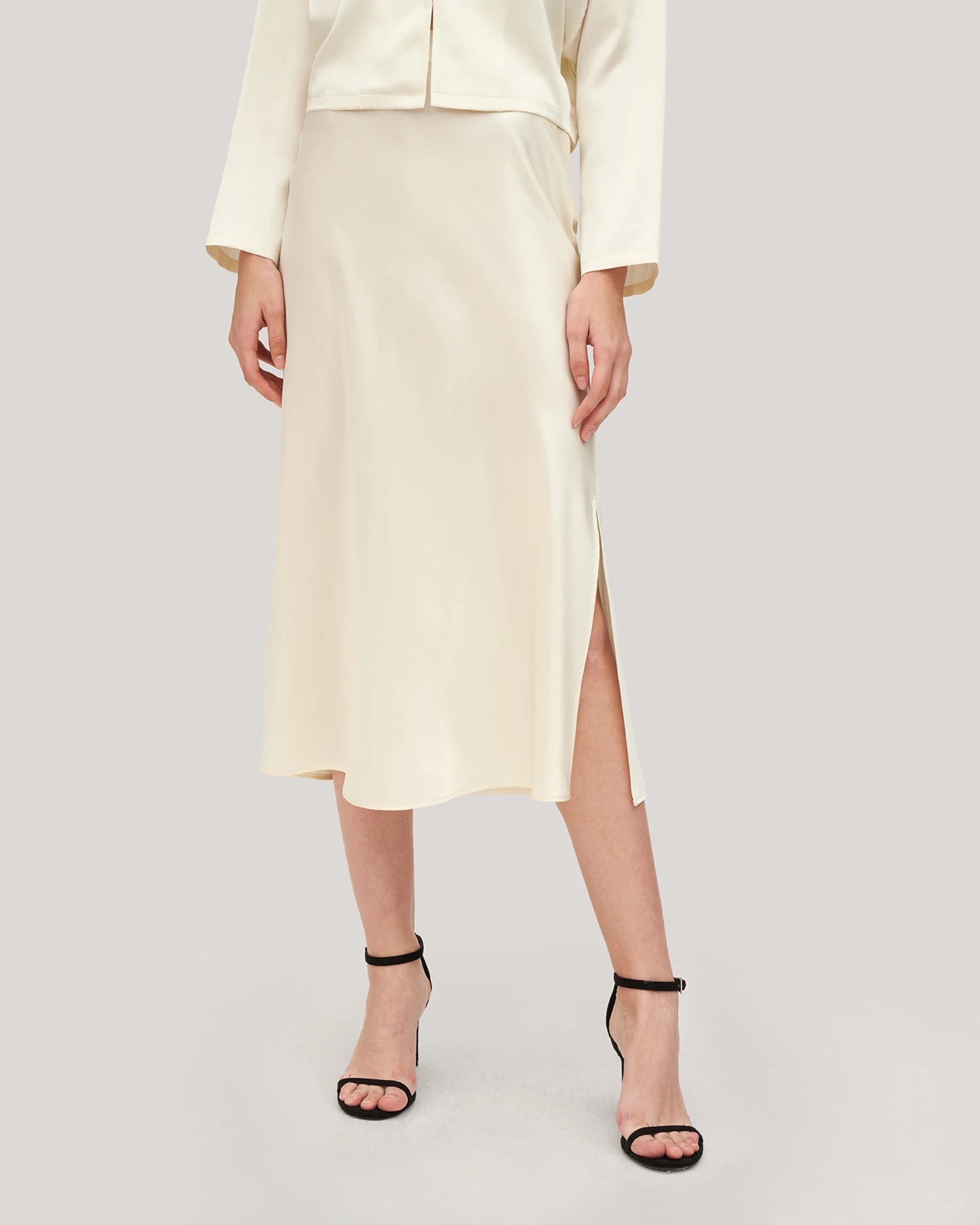 Minimalist Aesthetic Silk Poppy Skirt - Image 7