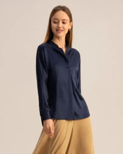 Loungeful Split Neck Silk Shirt