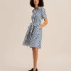 The Amalfi Stripe Silk Shirtdress With Belt