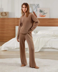 Casual Cashmere Wide Leg Pants
