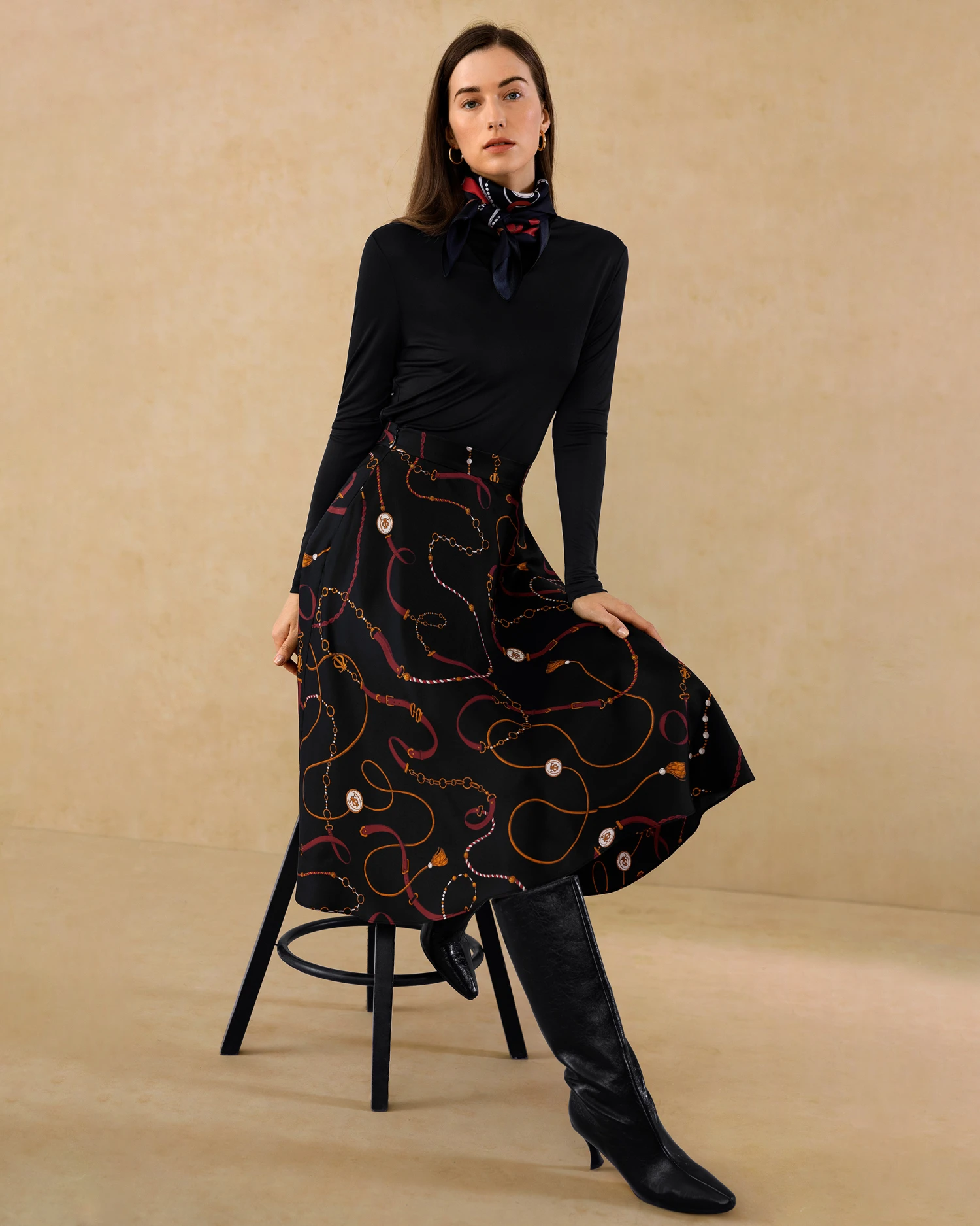 Louisville Print Flare Skirt - Image 7