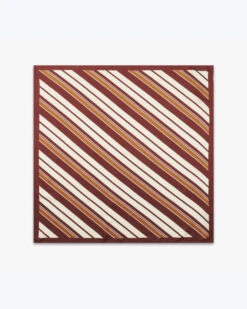 Luxury Striped Twill Silk Square Scarf