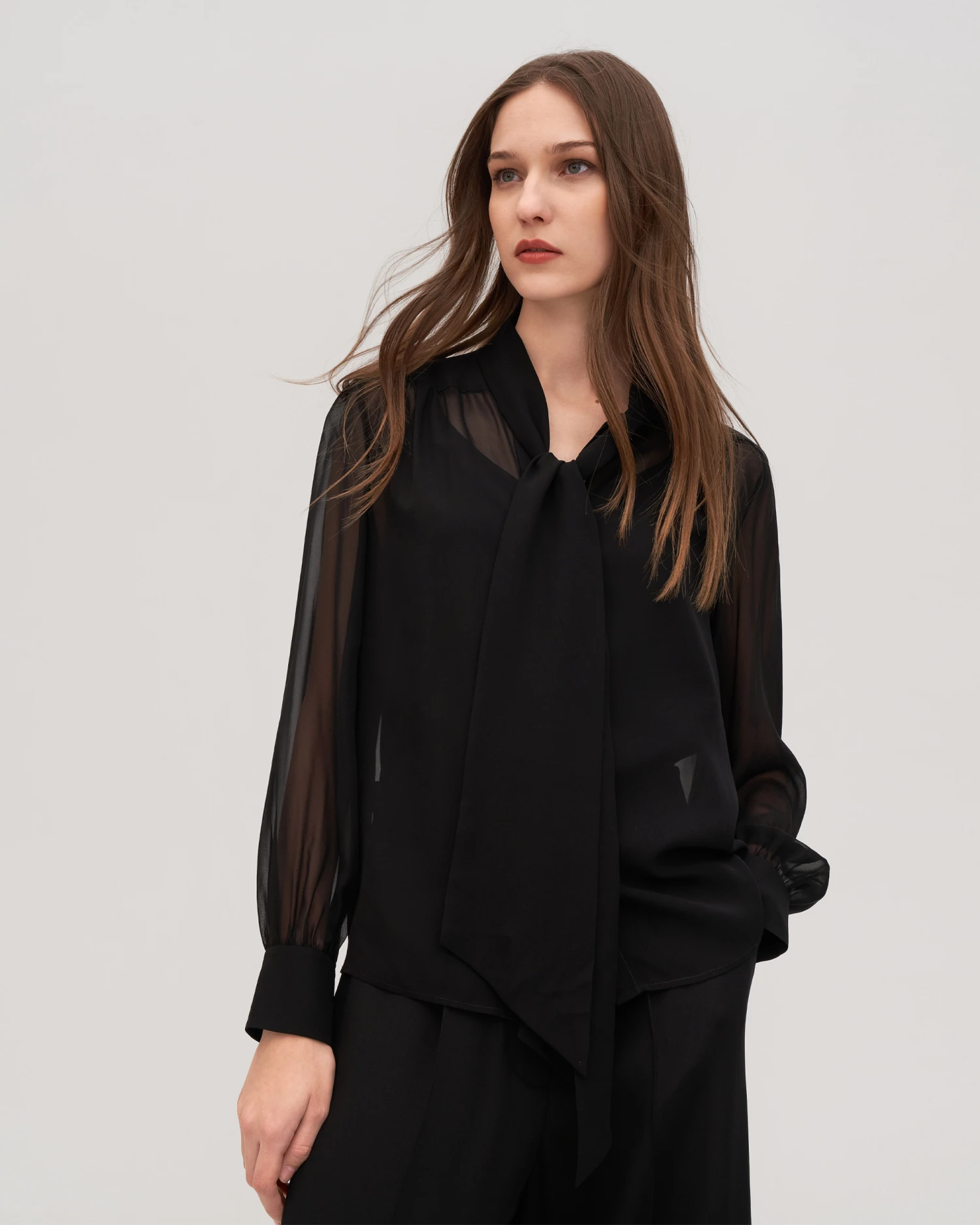 Bow Tie Silk Jasmine Blouse For Women