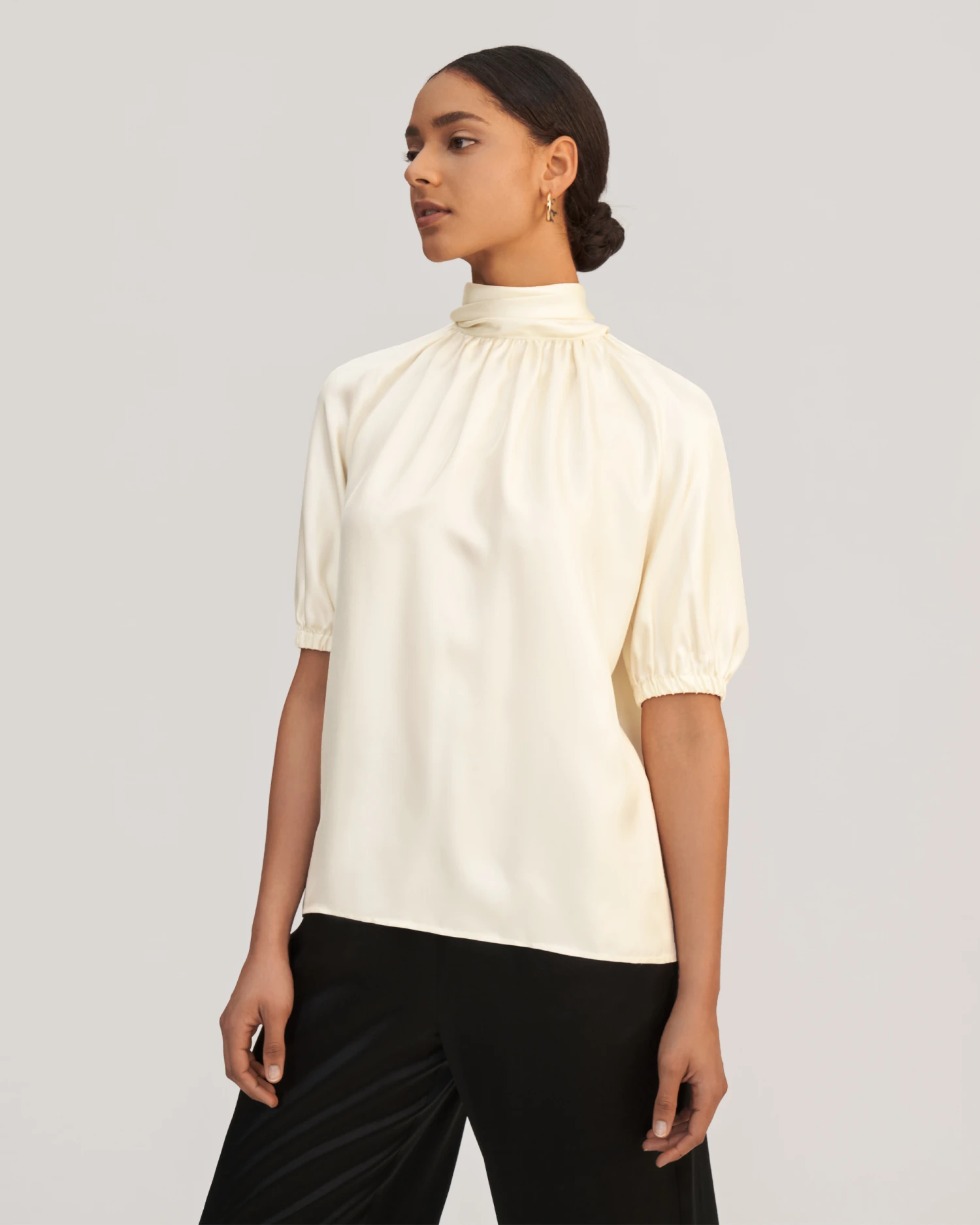 Women Ajuga Silk Twill Blouse Top - Image 8