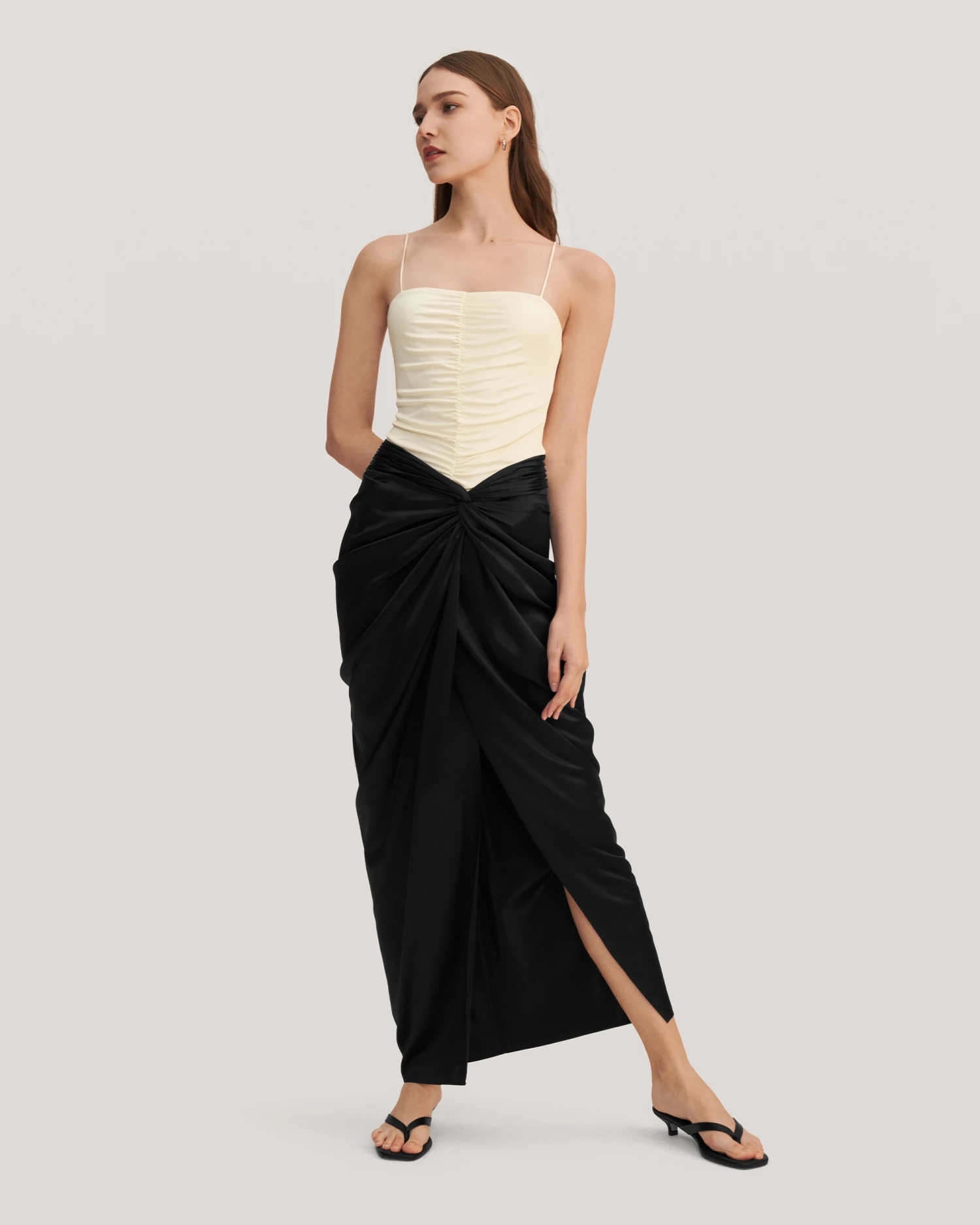 Malus Draped Front Knot Skirt