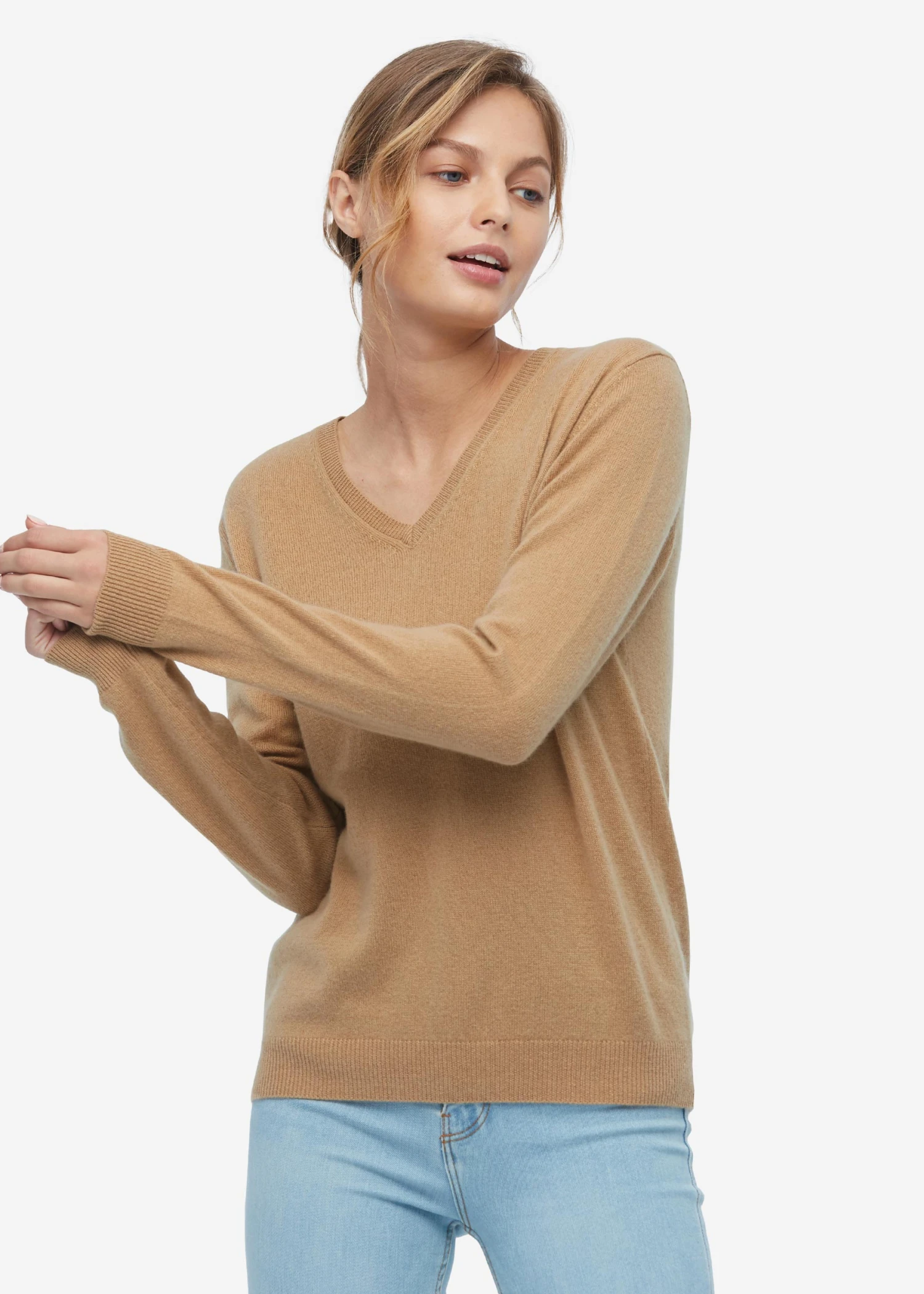 Women's Cashmere V Neck Soft Winter Sweater - Image 8