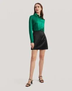 Silk A Line Mini Skirt