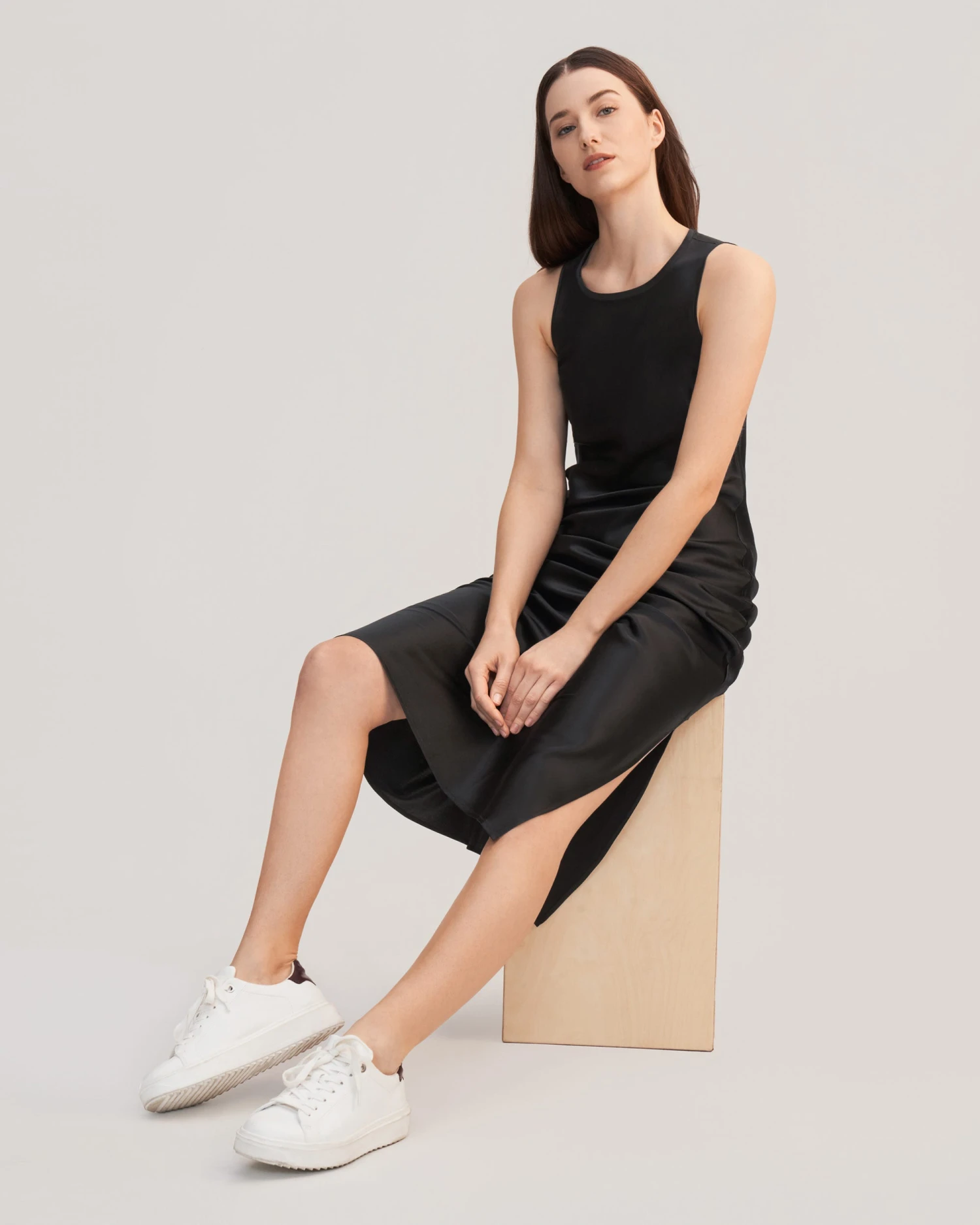 Slouchy Chic Bias Silk Maxi Dress - Image 19