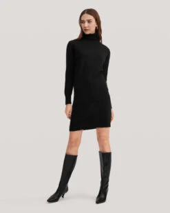 Classic Turtleneck Cashmere Dress