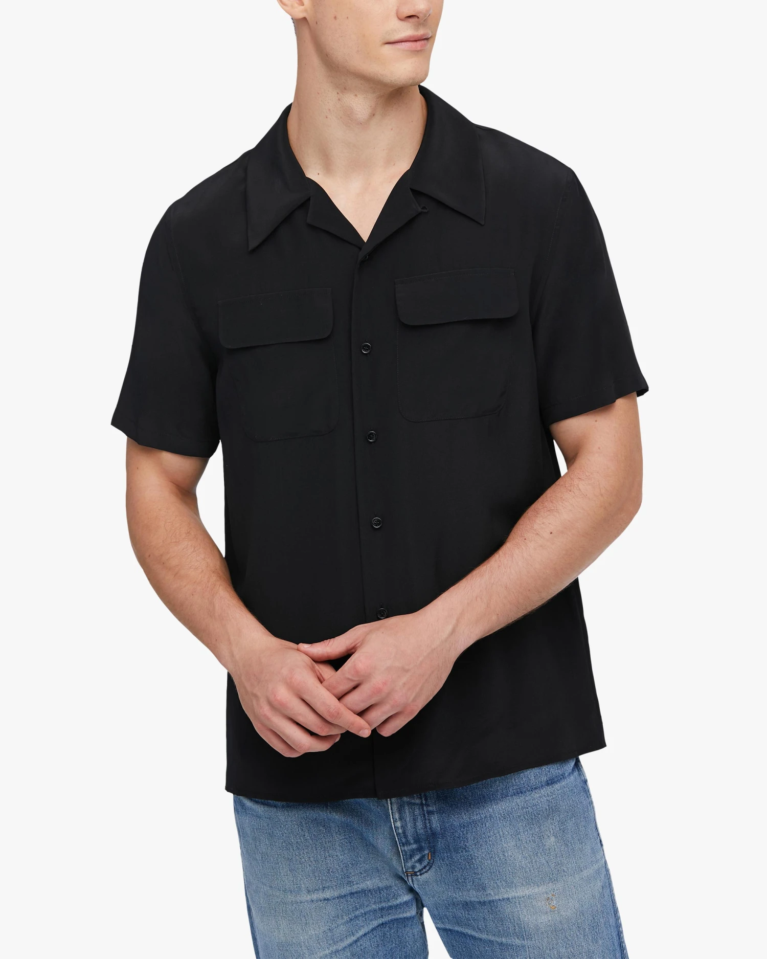 Men's Classic Short Sleeve Silk Shirt - Image 9