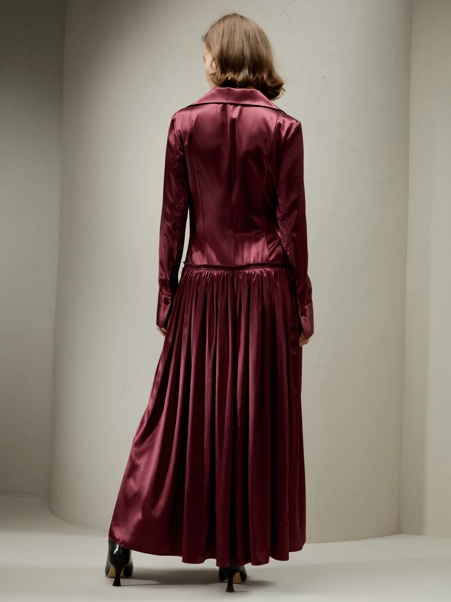 Villemajou Pleated Silk Maxi Shirt Dress - Image 2