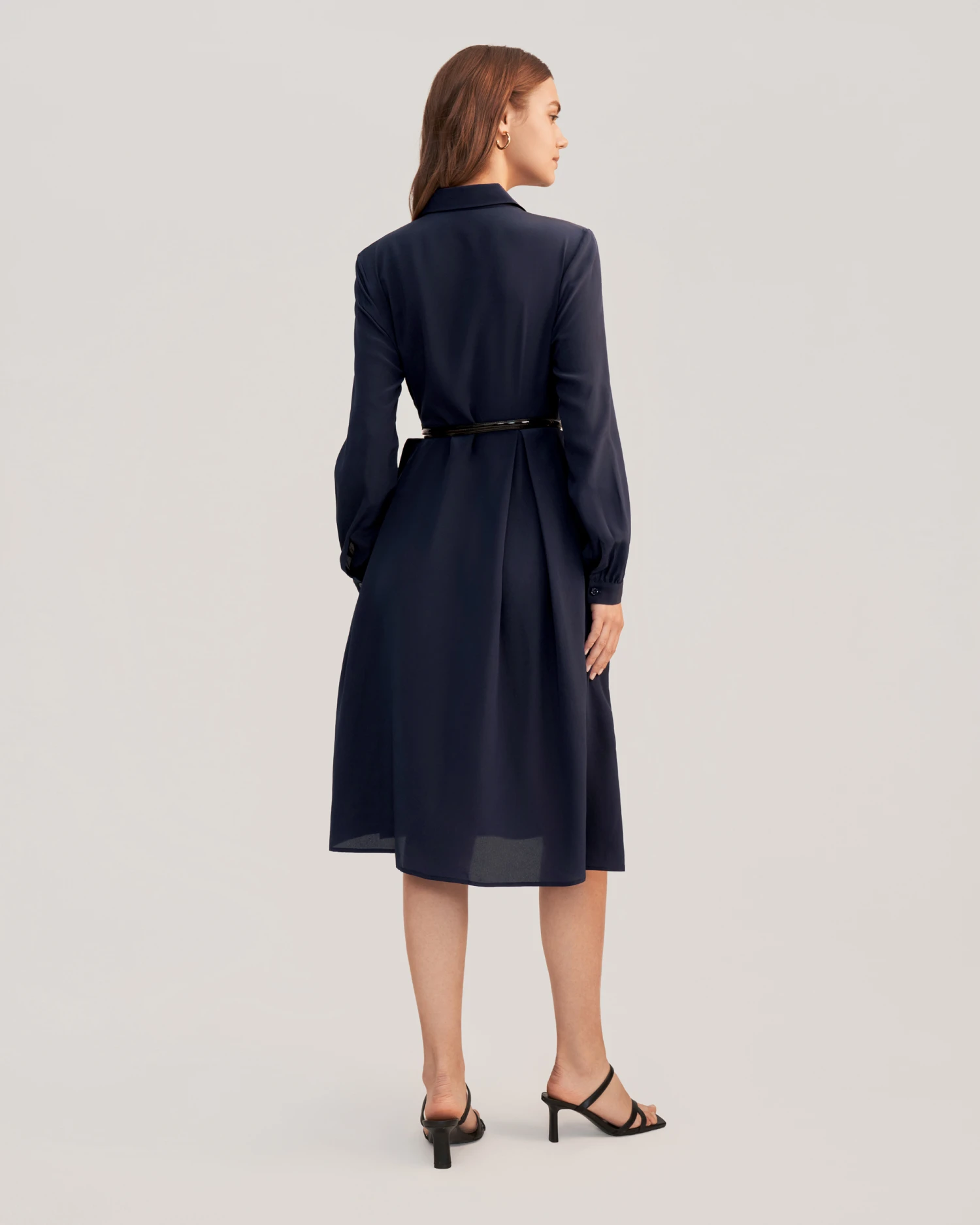 Women's Long Sleeve Retro Graceful Silk Dress - Image 8