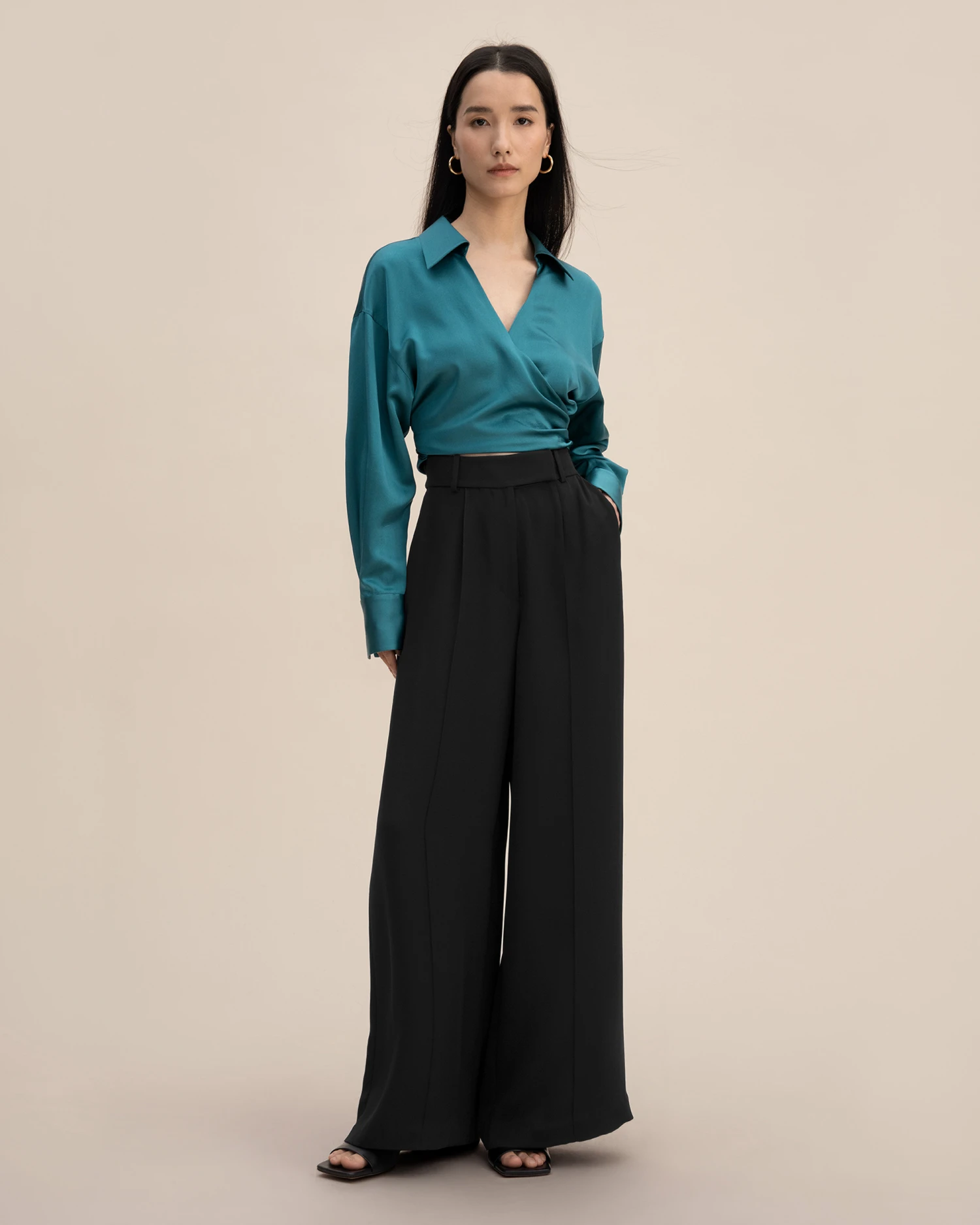 Wrapover Cropped Shirt - Image 2