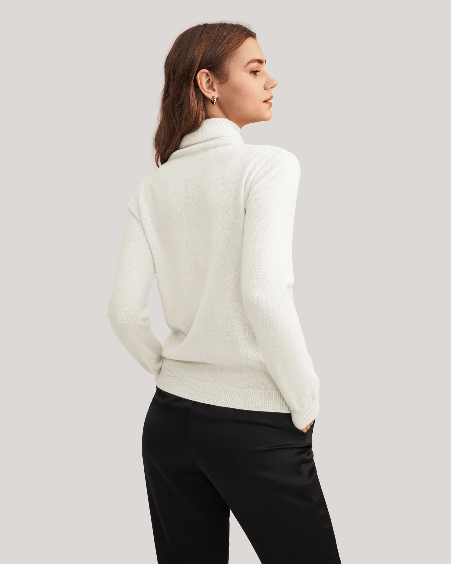 Pure Cashmere Turtleneck Sweater For Women - Image 9