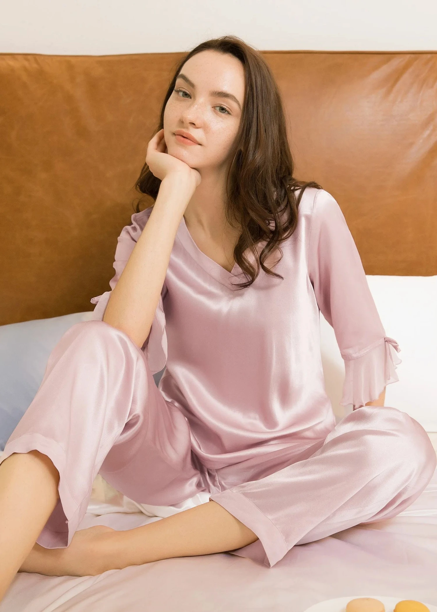 22 Momme Laced Women Silk Pajama Set - Image 18