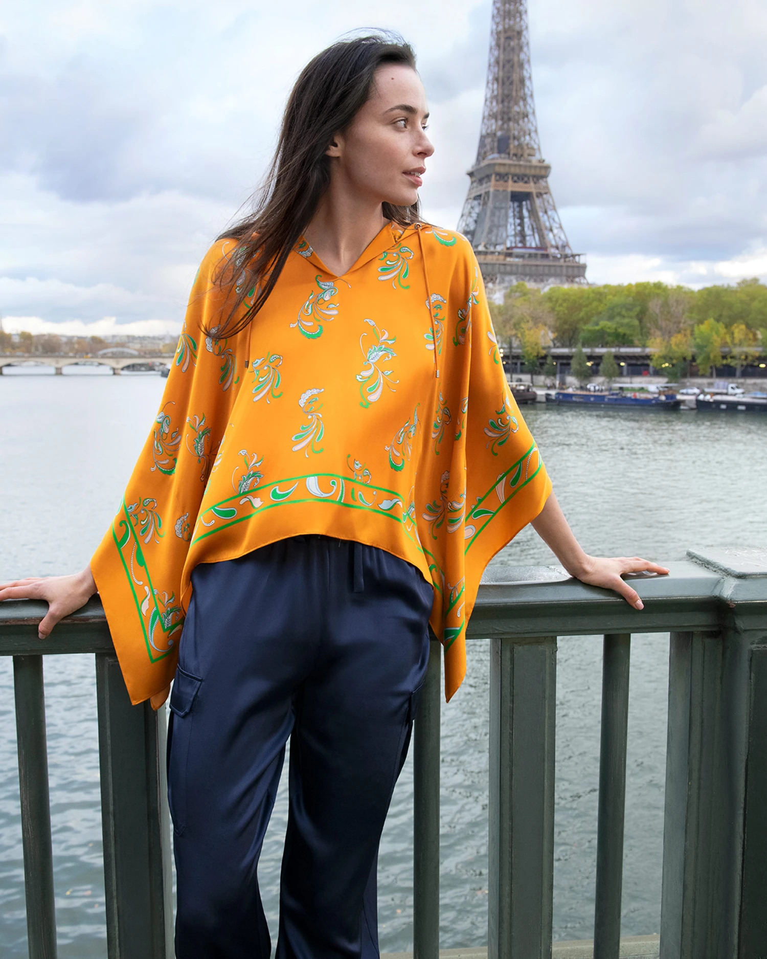 Spring Waltz Silk Poncho - Image 2