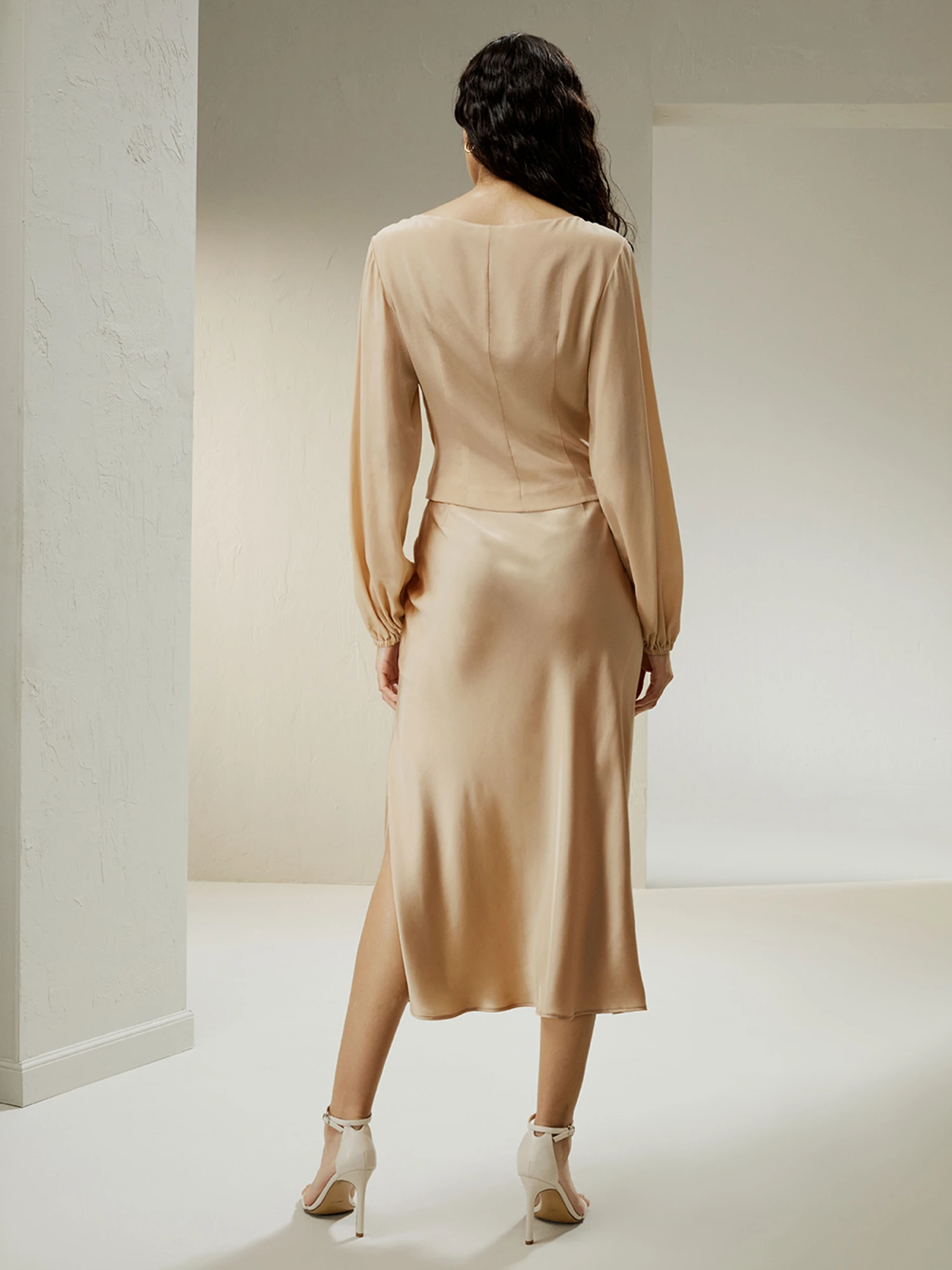 Minimalist Aesthetic Silk Poppy Skirt - Image 15