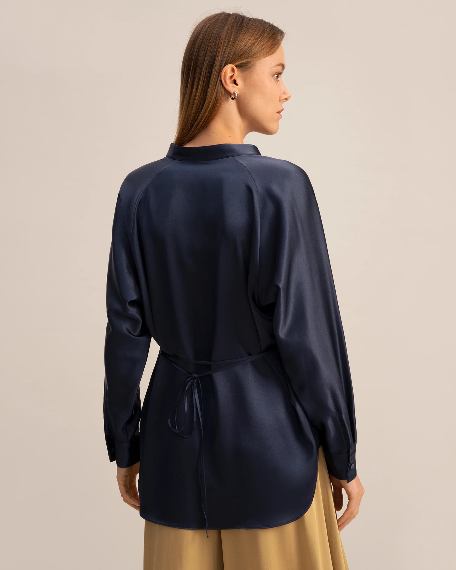 Loungeful Split Neck Silk Shirt - Image 2