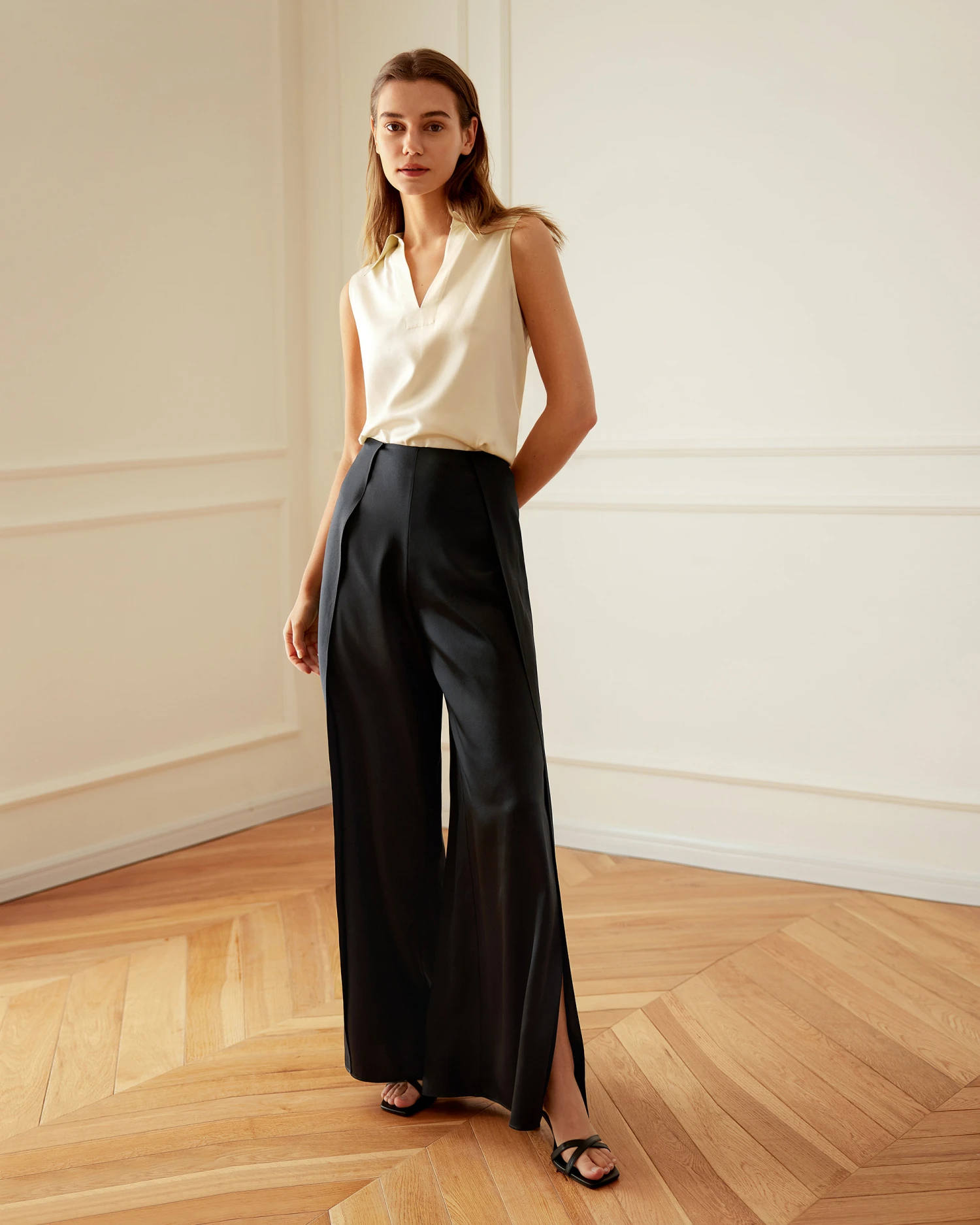 High-Waisted Silk Ginkgo Pant - Image 2