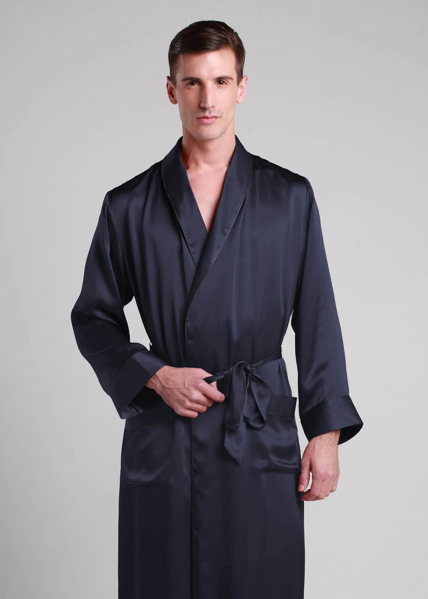 22 Momme Contra Full Length Silk Robe - Image 20