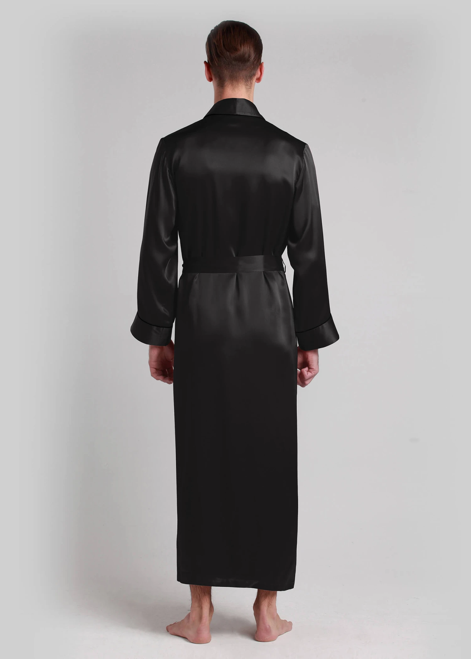 22 Momme Contra Full Length Silk Robe - Image 4