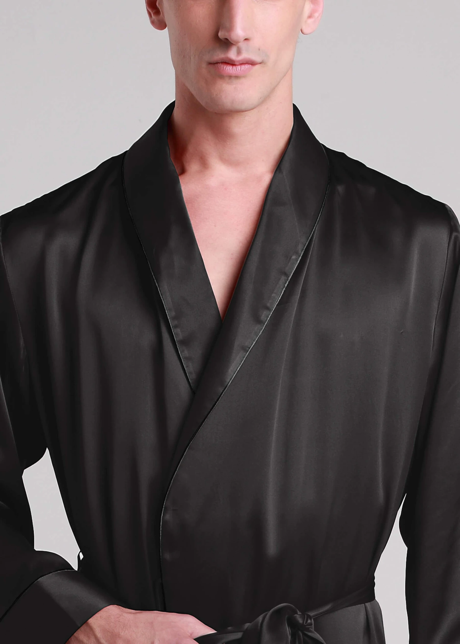 22 Momme Contra Full Length Silk Robe - Image 7