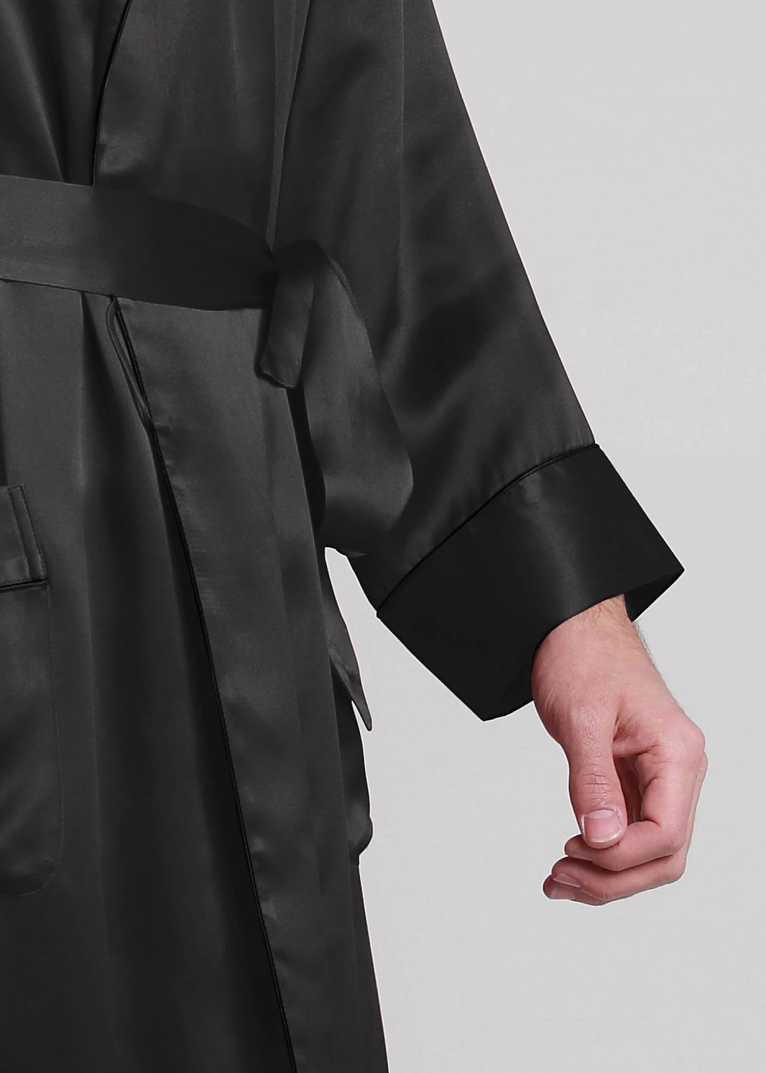 22 Momme Contra Full Length Silk Robe - Image 8