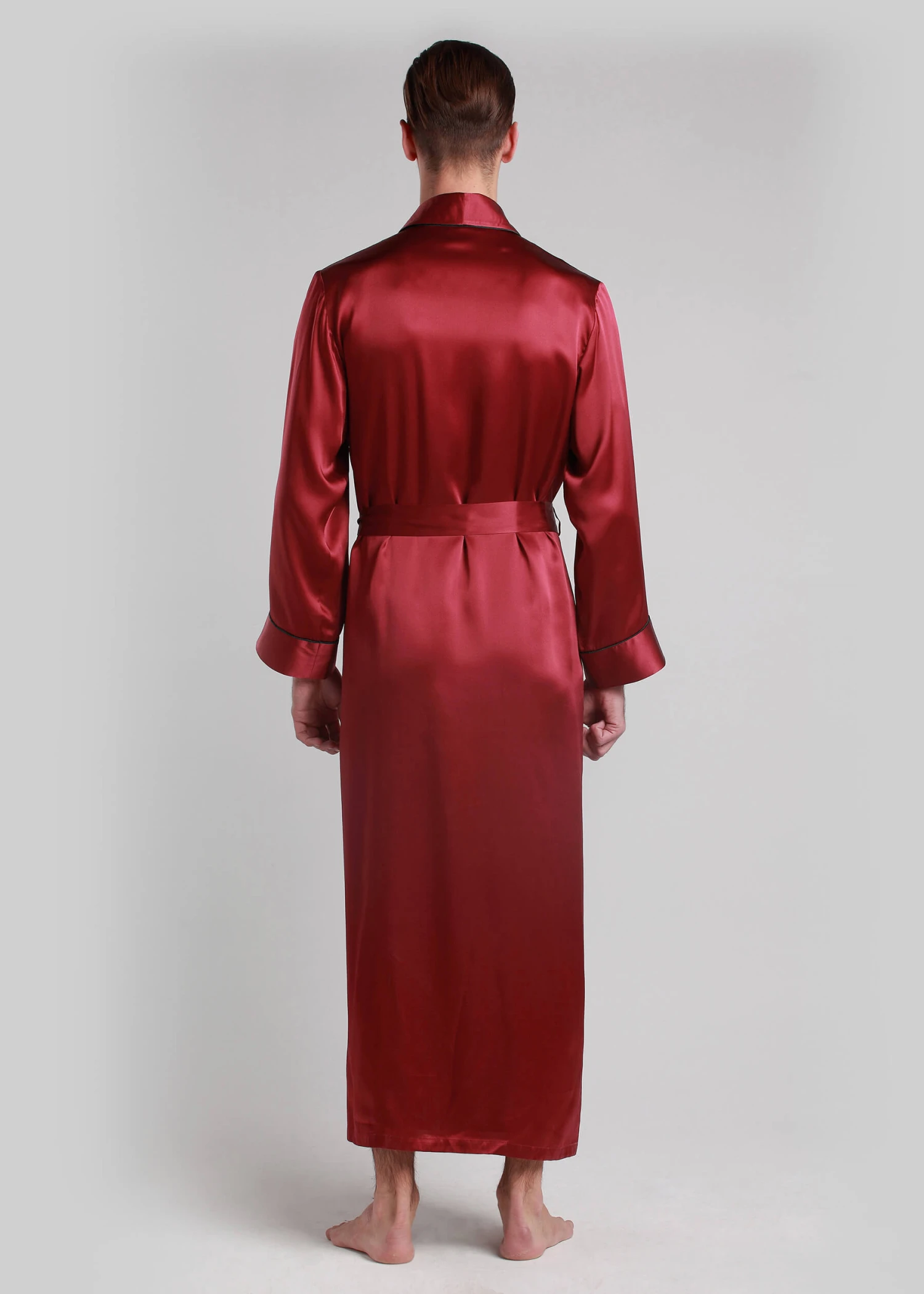 22 Momme Contra Full Length Silk Robe - Image 12