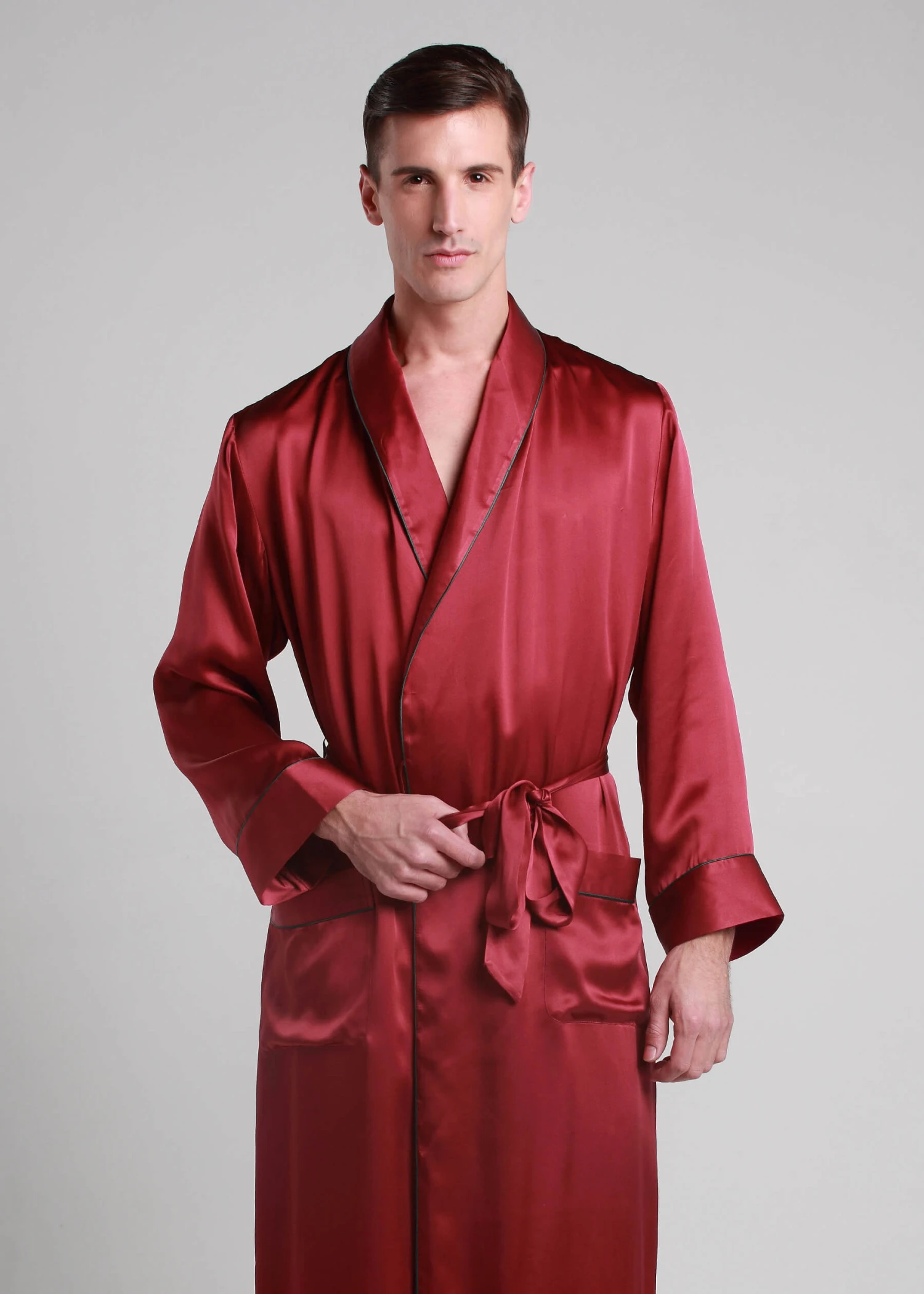 22 Momme Contra Full Length Silk Robe - Image 13