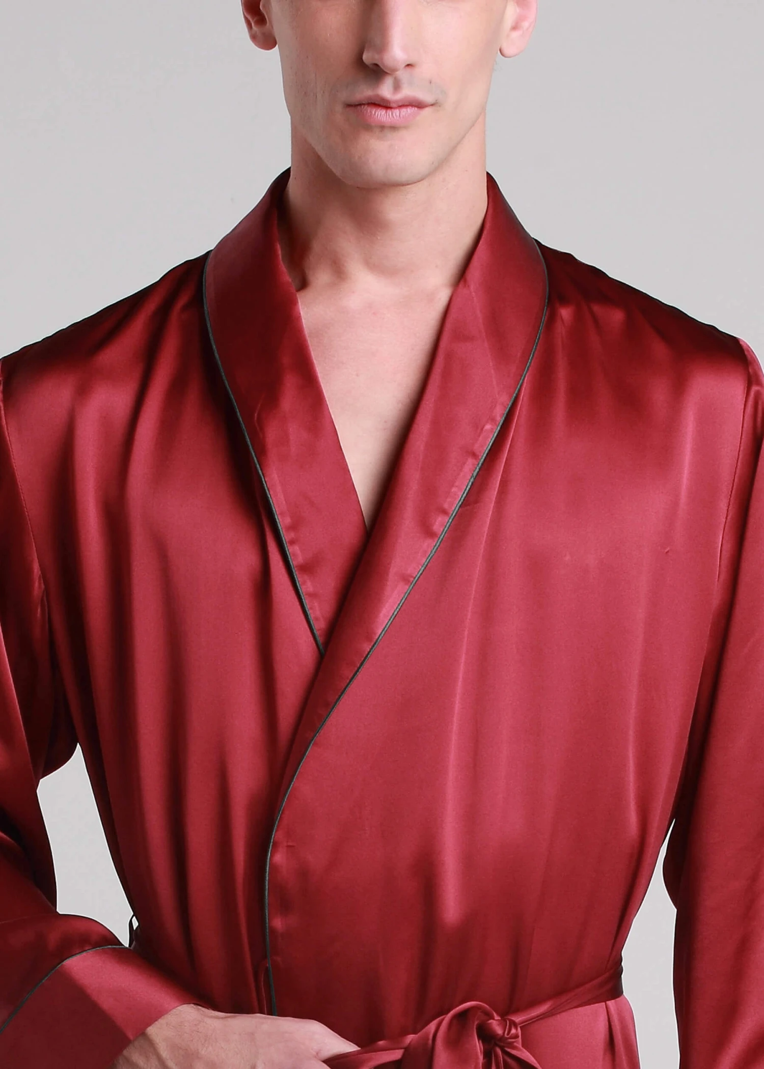 22 Momme Contra Full Length Silk Robe - Image 15