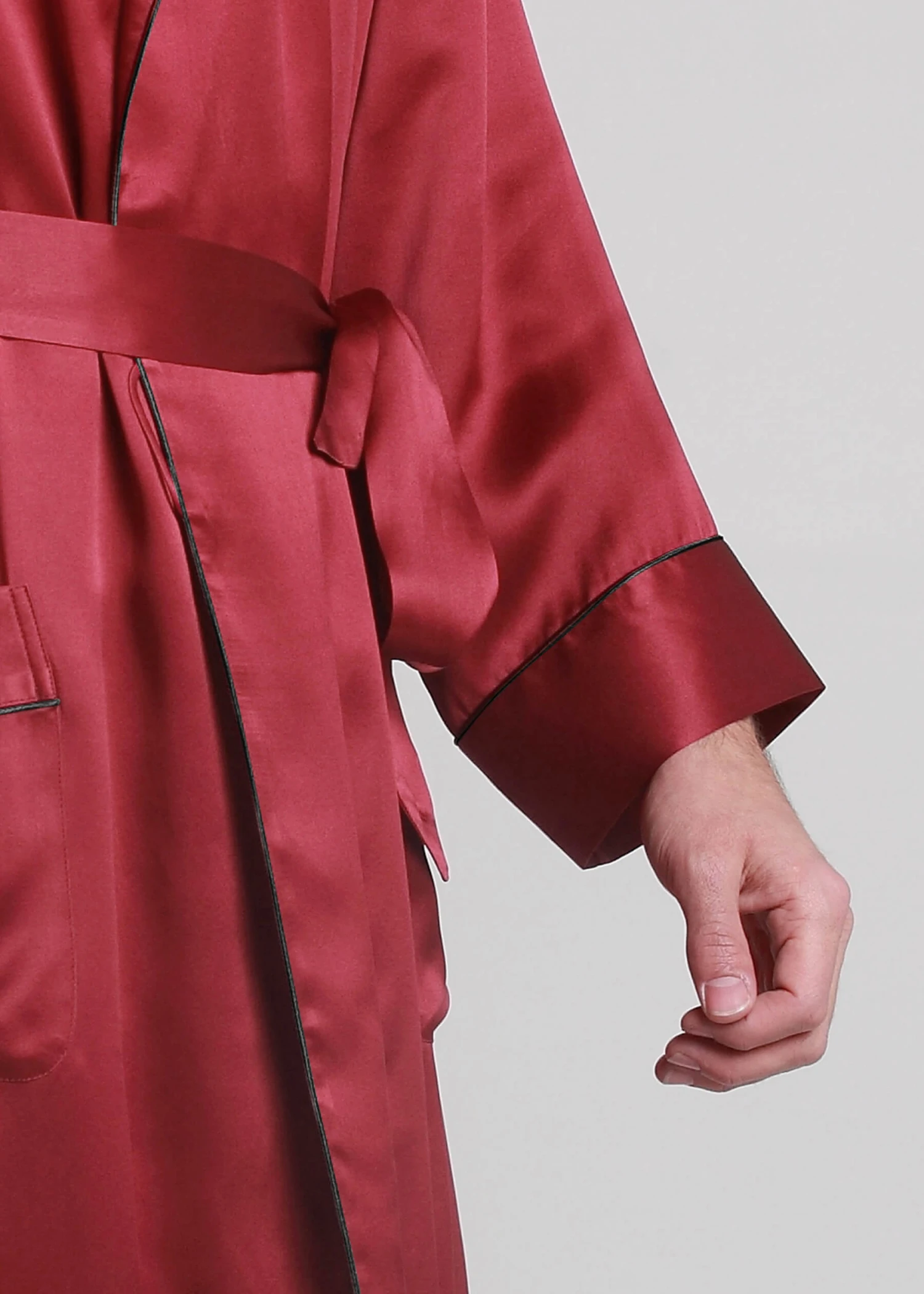 22 Momme Contra Full Length Silk Robe - Image 16