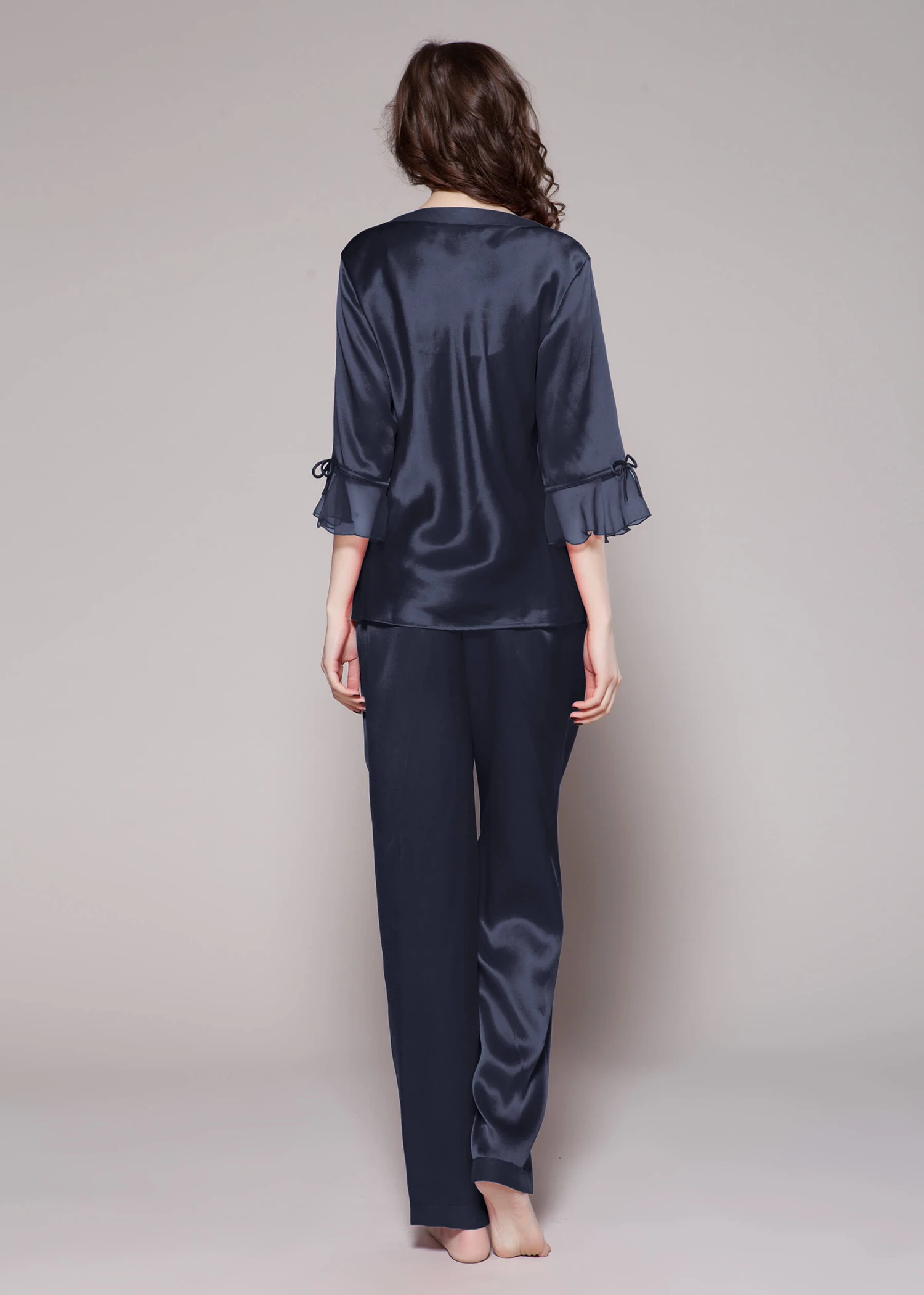 22 Momme Laced Women Silk Pajama Set - Image 11