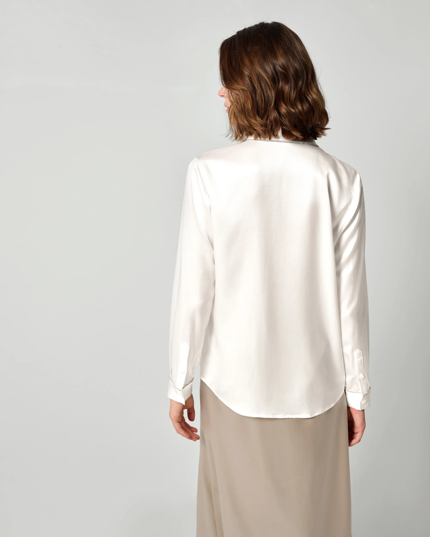 Rhinestone Trimmed Silk Blouse - Image 18