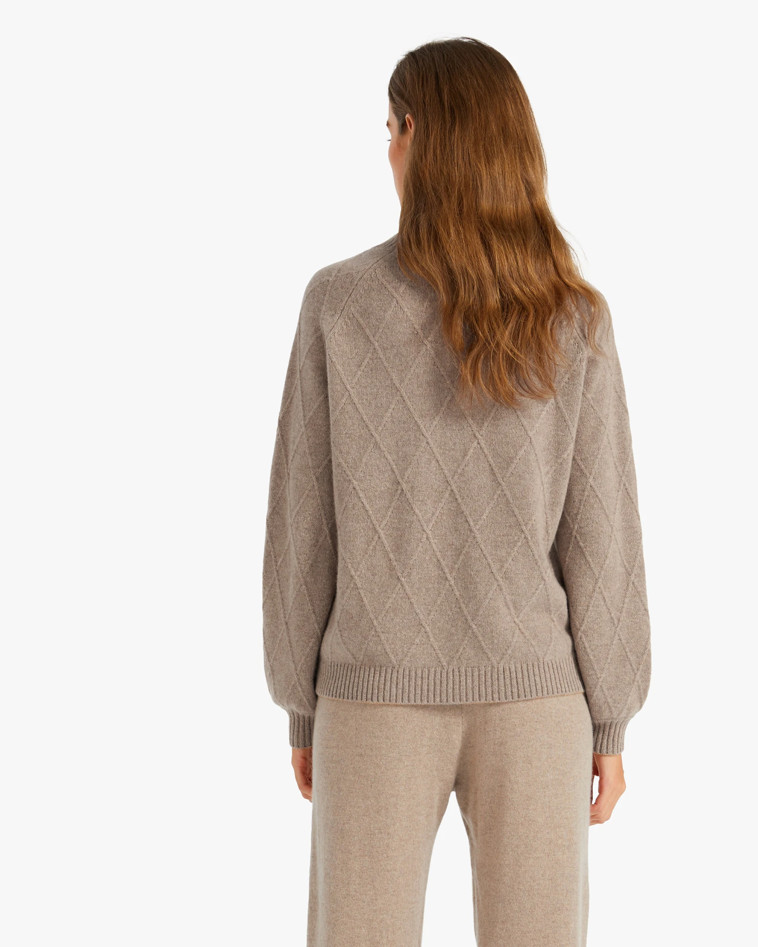 Unique Diamond Knit Cashmere Turtleneck Sweater - Image 2