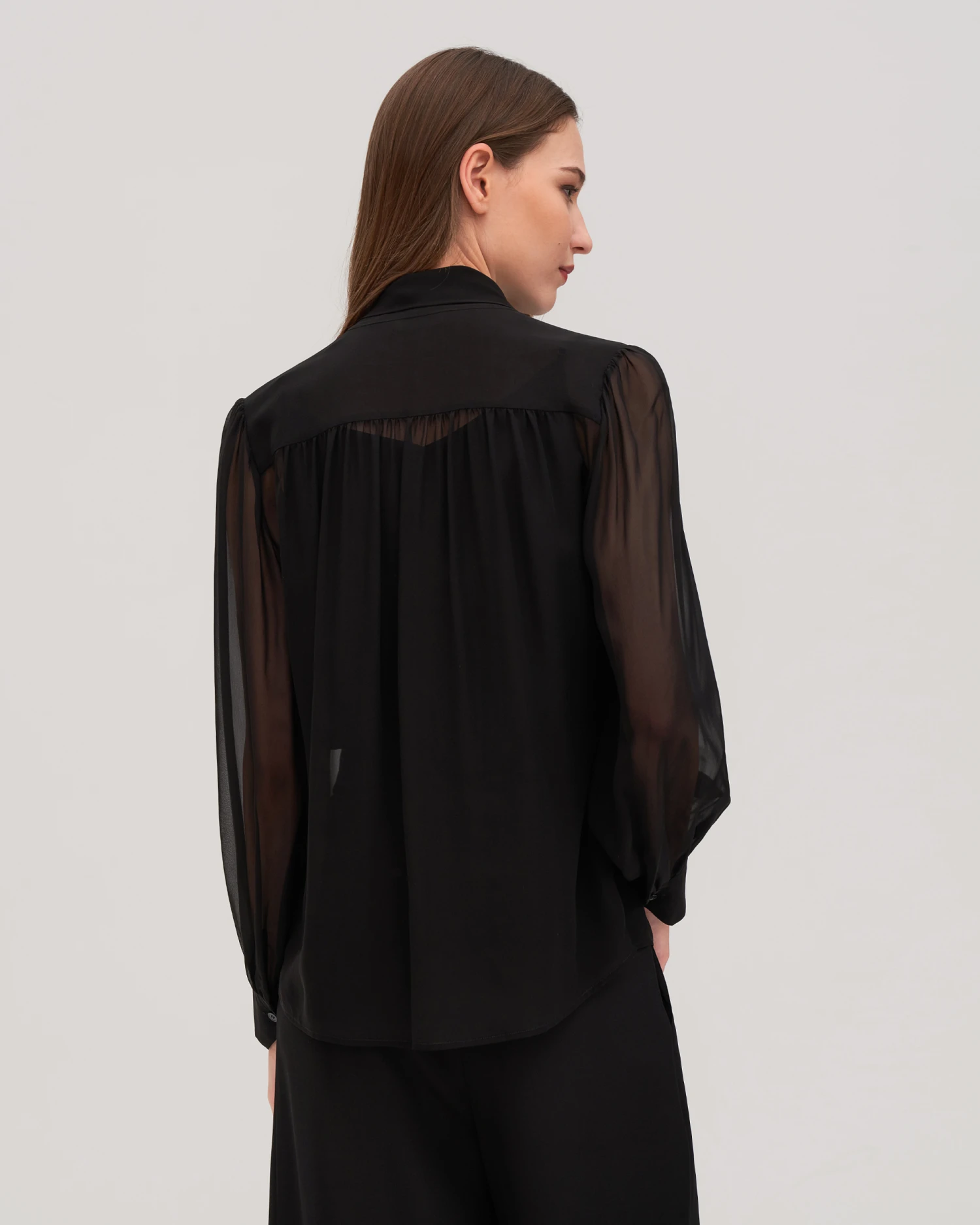 Bow Tie Silk Jasmine Blouse For Women - Image 2