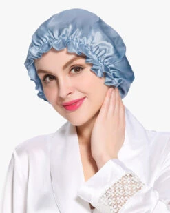 Flounced Silk Night Sleep Caps