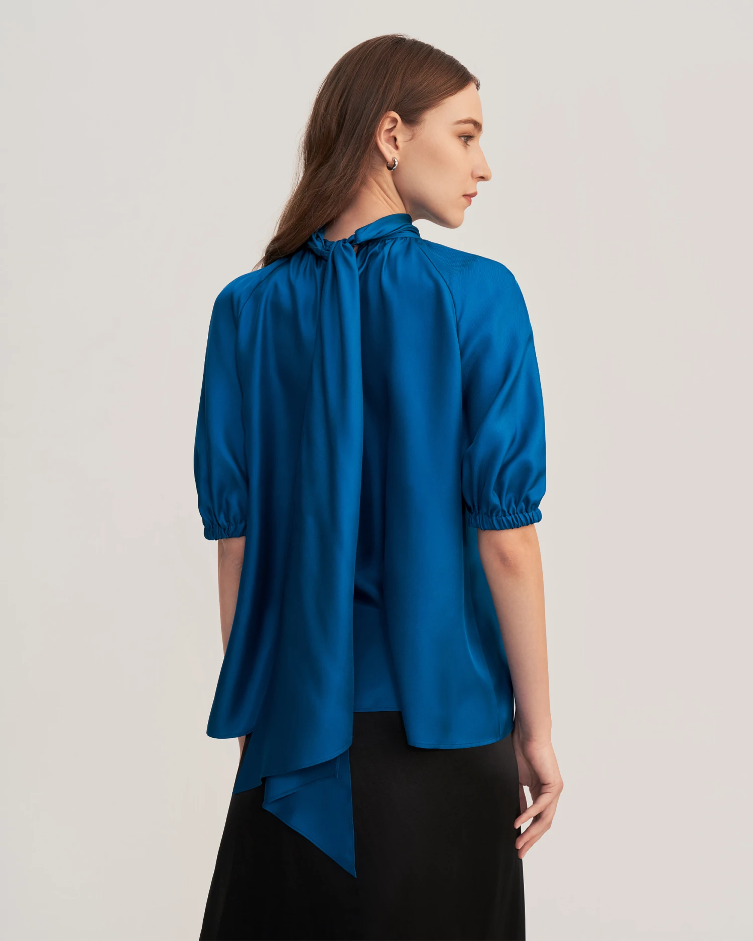 Women Ajuga Silk Twill Blouse Top - Image 16