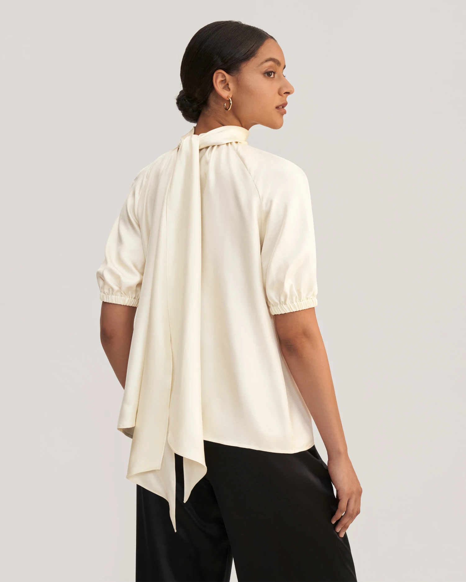 Women Ajuga Silk Twill Blouse Top - Image 9