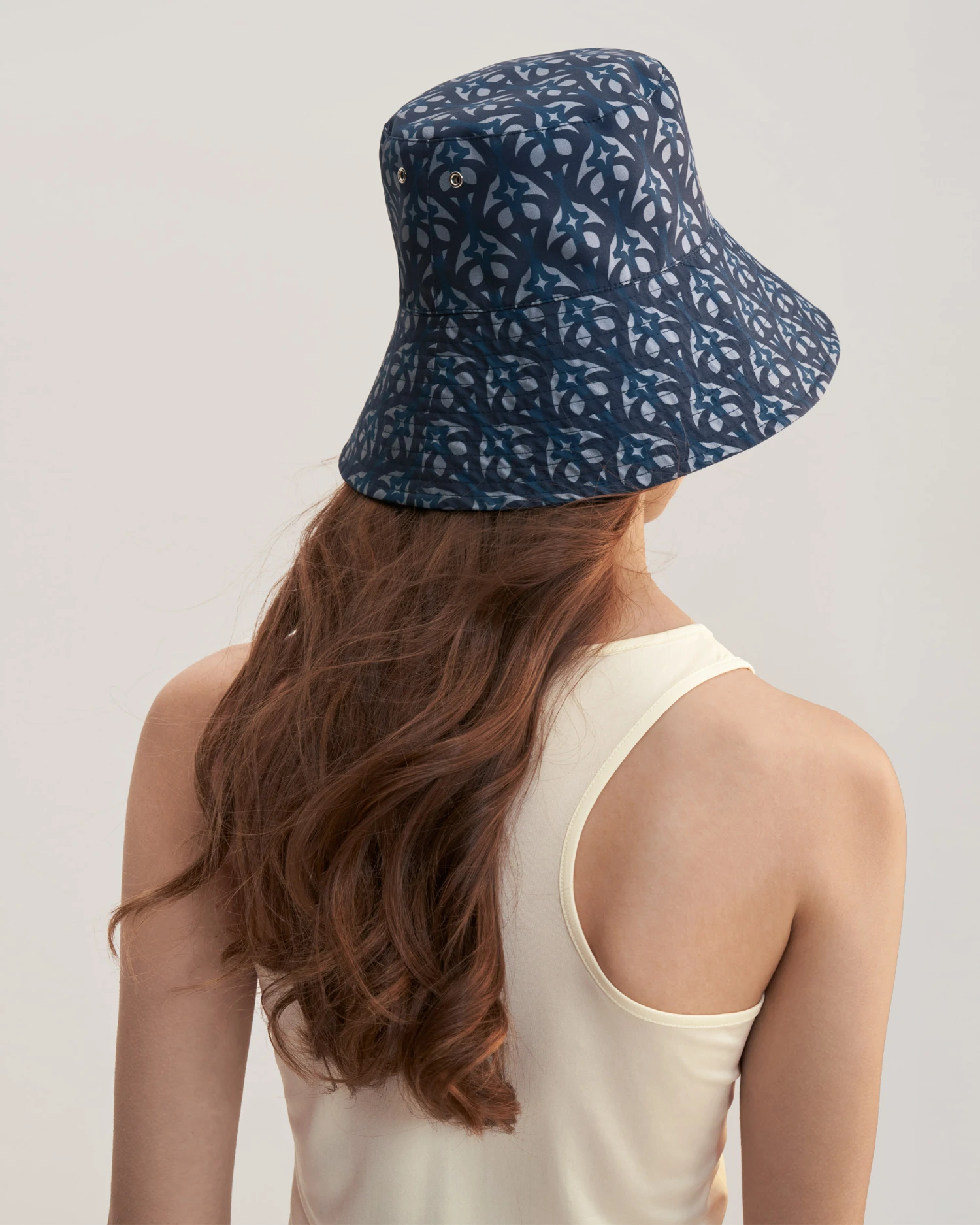 Medallion Lily Silk Twill Double-sided Bucket Hat - Image 2