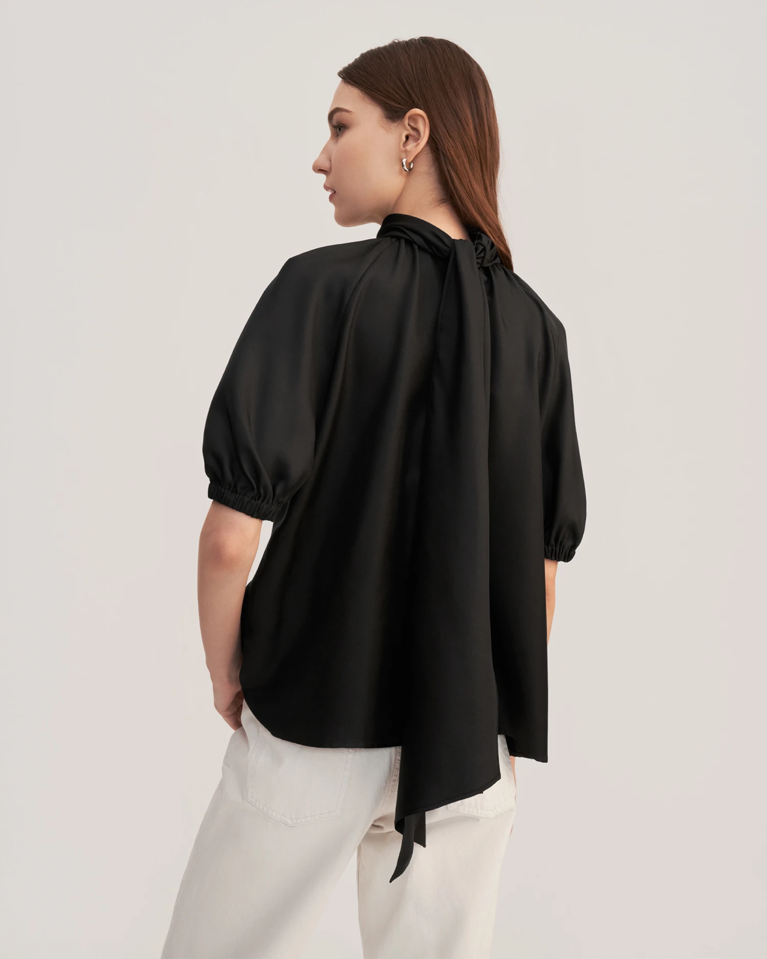 Women Ajuga Silk Twill Blouse Top - Image 2