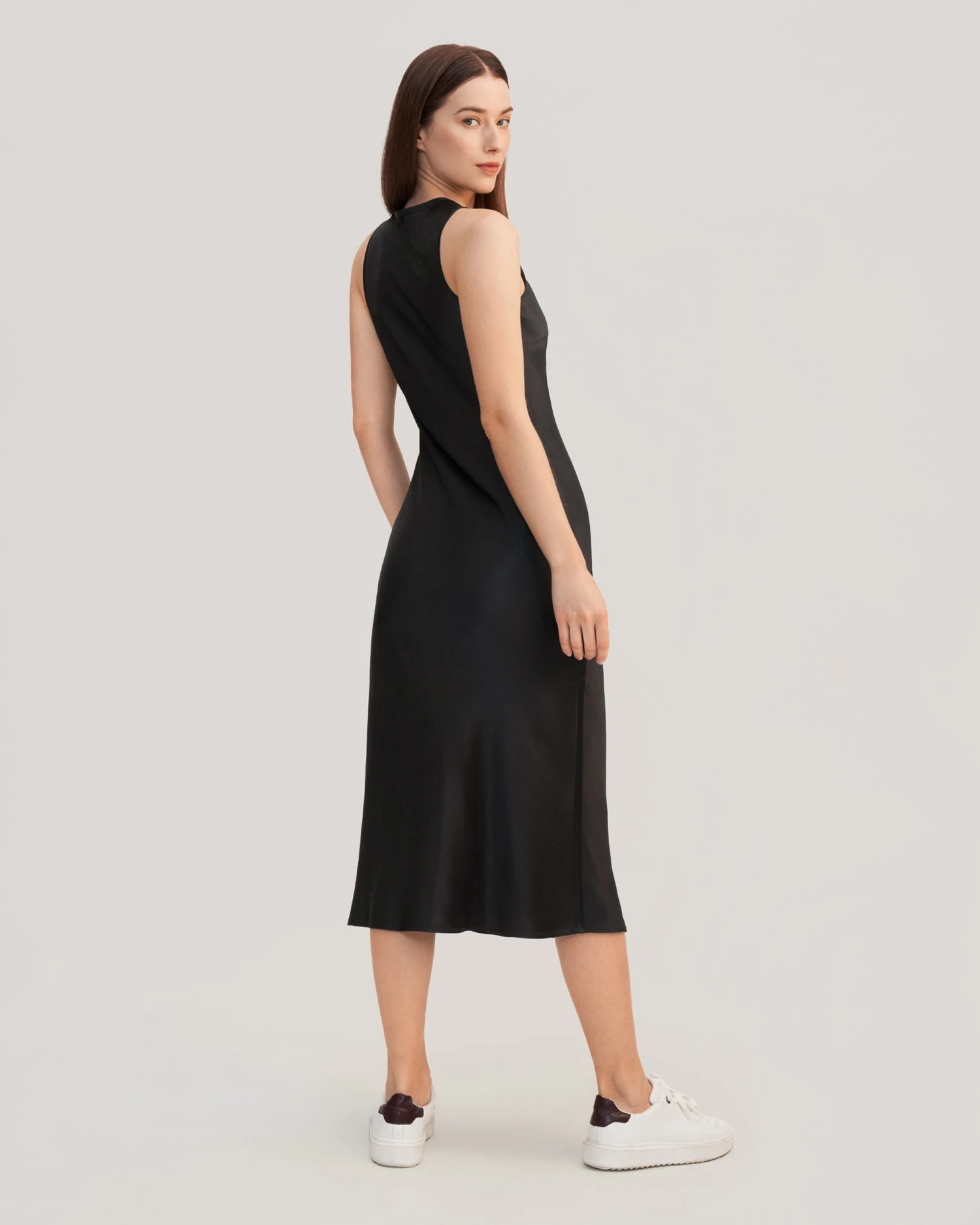 Slouchy Chic Bias Silk Maxi Dress - Image 14
