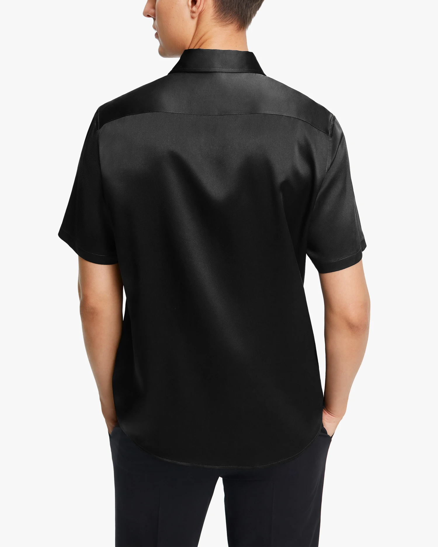 Luxury Short-Sleeved Silk Shirt For Men - Image 8